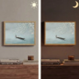 Bloesems - Minimalistisch - Wateroppervlak - Boot Light Box met batterij (Wandlamp) middel -sfeer3