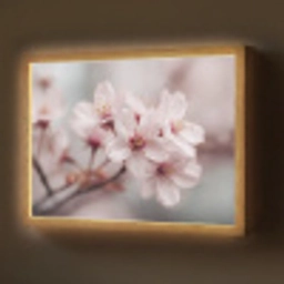 Bloesems - Meeldraden - Geel - Wazig Light Box met batterij (Wandlamp) middel -z3d_website