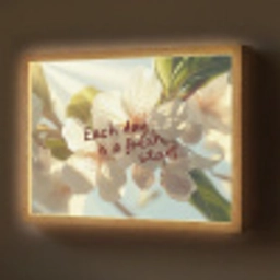 Bloesems - Zonlicht - Quote - Wit Light Box met batterij (Wandlamp) middel -z3d_website