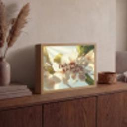 Bloesems - Zonlicht - Quote - Wit Light Box met batterij (Wandlamp) middel -sfeer2