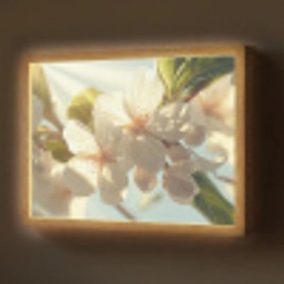 Bloesems - Wit - Zonnestralen -  Bloemblaadjes Light Box met batterij (Wandlamp) middel -z3d_website