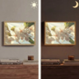 Bloesems - Wit - Zonnestralen -  Bloemblaadjes Light Box met batterij (Wandlamp) middel -sfeer3