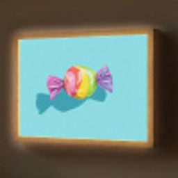 Blauw - Snoep - Regenboog Light Box met batterij (Wandlamp) middel -z3d_website
