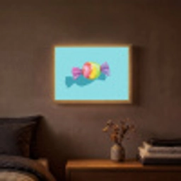 Blauw - Snoep - Regenboog Light Box met batterij (Wandlamp) middel -sfeer4