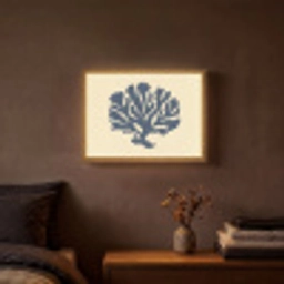 Blauw koraal - Vertakkingen - Beige Light Box met batterij (Wandlamp) middel -sfeer4
