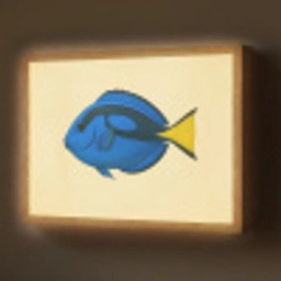 Blauw - Dory - Vis - Staartvin Light Box met batterij (Wandlamp) middel -z3d_website