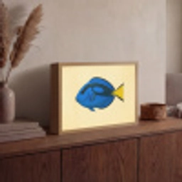 Blauw - Dory - Vis - Staartvin Light Box met batterij (Wandlamp) middel -sfeer2