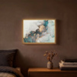 Blauw - Marmer - Goud Light Box met batterij (Wandlamp) middel -sfeer4