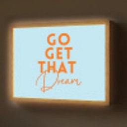 Blauw - Oranje - Tekst Light Box met batterij (Wandlamp) middel -z3d_website