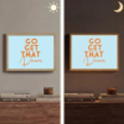 Blauw - Oranje - Tekst Light Box met batterij (Wandlamp) middel -sfeer3
