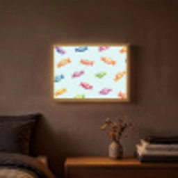 Blauw - Patroon - Snoep Light Box met batterij (Wandlamp) middel -sfeer4