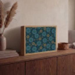 Blauw - Patroon - Retro Light Box met batterij (Wandlamp) middel 907 -sfeer2
