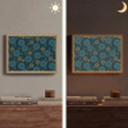 Blauw - Patroon - Retro Light Box met batterij (Wandlamp) middel 907 -sfeer3