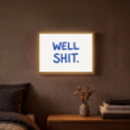 Blauw - Quote - Wit Light Box met batterij (Wandlamp) middel -sfeer4