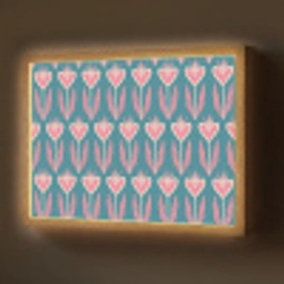 Blauw - Retro - Patroon - Hartjes Light Box met batterij (Wandlamp) middel 907 -z3d_website