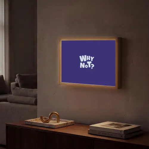 Blauw - Why not - Minimalistisch Light Box met batterij (Wandlamp) middel -sfeer1