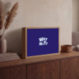 Blauw - Why not - Minimalistisch Light Box met batterij (Wandlamp) middel -sfeer2