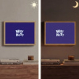 Blauw - Why not - Minimalistisch Light Box met batterij (Wandlamp) middel -sfeer3