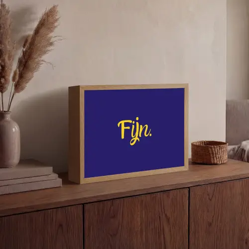 Blauw - Geel - Fijn Light Box met batterij (Wandlamp) middel -sfeer2
