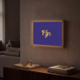 Blauw - Geel - Fijn Light Box met batterij (Wandlamp) middel -sfeer1