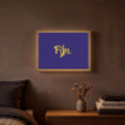 Blauw - Geel - Fijn Light Box met batterij (Wandlamp) middel -sfeer4