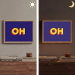Blauw - Geel - OH - Schaduw Light Box met batterij (Wandlamp) middel -sfeer3