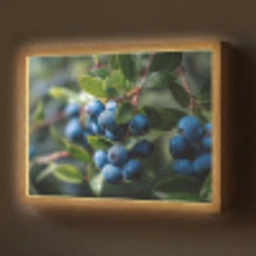 Blauwe bessen - Dauwdruppels - Natuurlijk licht Light Box met batterij (Wandlamp) middel -z3d_website