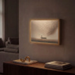 Bootje - Blaadjes - Goud - Water Light Box met batterij (Wandlamp) middel -sfeer1