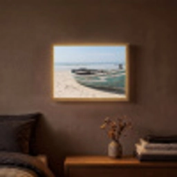 Boot - Zandstrand - Zee Light Box met batterij (Wandlamp) middel -sfeer4