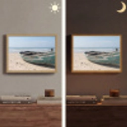 Boot - Zandstrand - Zee Light Box met batterij (Wandlamp) middel -sfeer3