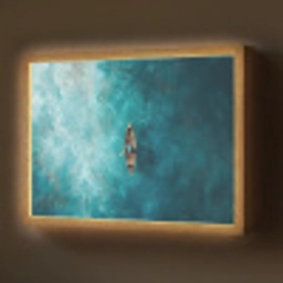 Bootje - Water - Blauw Light Box met batterij (Wandlamp) middel -z3d_website