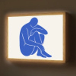 Lichaam - Abstract - Blauw Light Box met batterij (Wandlamp) middel -z3d_website