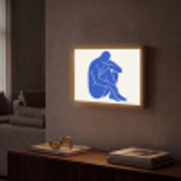 Lichaam - Abstract - Blauw Light Box met batterij (Wandlamp) middel -sfeer1
