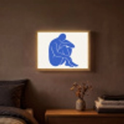 Lichaam - Abstract - Blauw Light Box met batterij (Wandlamp) middel -sfeer4