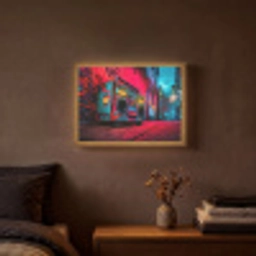 Boombox - Rood - Graffiti - Neon Light Box met batterij (Wandlamp) middel -sfeer4