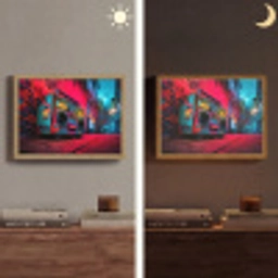 Boombox - Rood - Graffiti - Neon Light Box met batterij (Wandlamp) middel -sfeer3