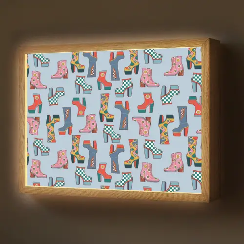 Laarzen - Patroon - Disco Light Box met batterij (Wandlamp) middel 907 -z3d_website