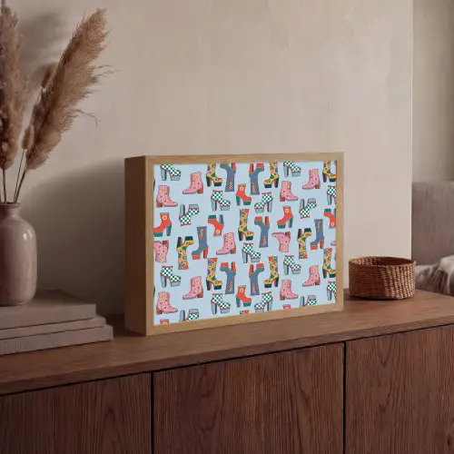 Laarzen - Patroon - Disco Light Box met batterij (Wandlamp) middel 907 -sfeer2