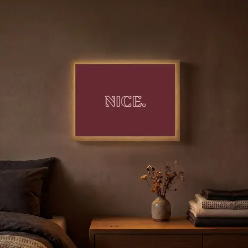 Bordeaux - Nice - minimalistisch Light Box met batterij (Wandlamp) middel -sfeer4