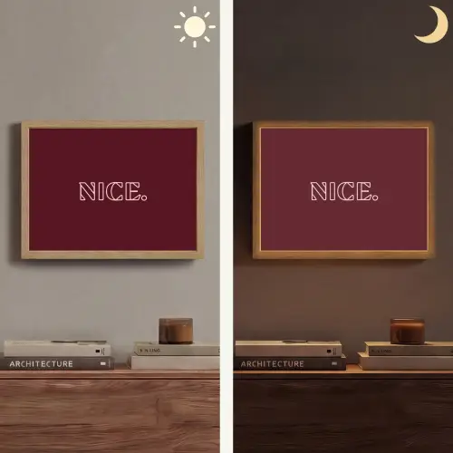Bordeaux - Nice - minimalistisch Light Box met batterij (Wandlamp) middel -sfeer3