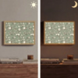Botanisch - Vogels - Groen Light Box met batterij (Wandlamp) middel 907 -sfeer3