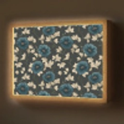 Botanisch - Bloemen - Blauw Light Box met batterij (Wandlamp) middel 907 -z3d_website