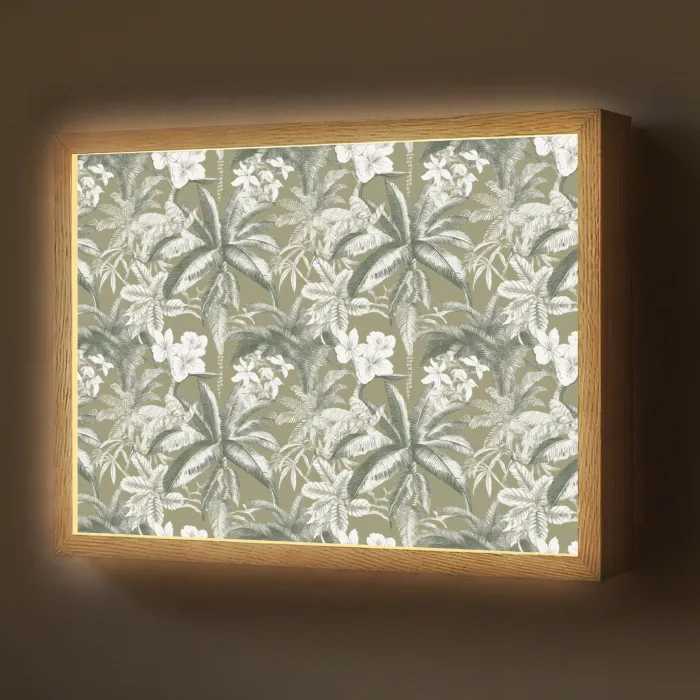 Botanisch - Bloemen - Groen Light Box met batterij (Wandlamp) middel 907 -z3d_website
