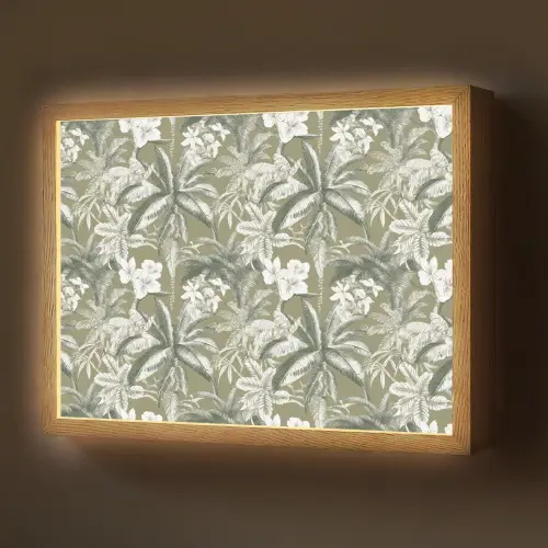 Botanisch - Bloemen - Groen Light Box met batterij (Wandlamp) middel 907 -z3d_website