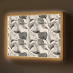 Botanisch - Bladeren - Zwart Light Box met batterij (Wandlamp) middel 907 -z3d_website
