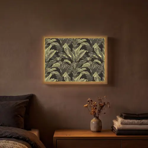Botanisch - Bladeren - Groen Light Box met batterij (Wandlamp) middel 907 -sfeer4