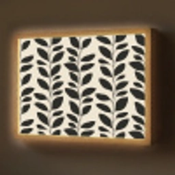 Botanisch - Dessin - Zwart - Beige Light Box met batterij (Wandlamp) middel 907 -z3d_website