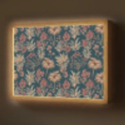 Botanisch - Patroon - Blauw Light Box met batterij (Wandlamp) middel 907 -z3d_website
