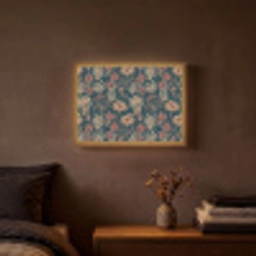 Botanisch - Patroon - Blauw Light Box met batterij (Wandlamp) middel 907 -sfeer4