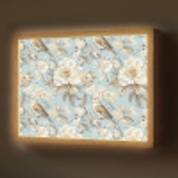 Botanisch - Zangvogel - Blauw Light Box met batterij (Wandlamp) middel 907 -z3d_website